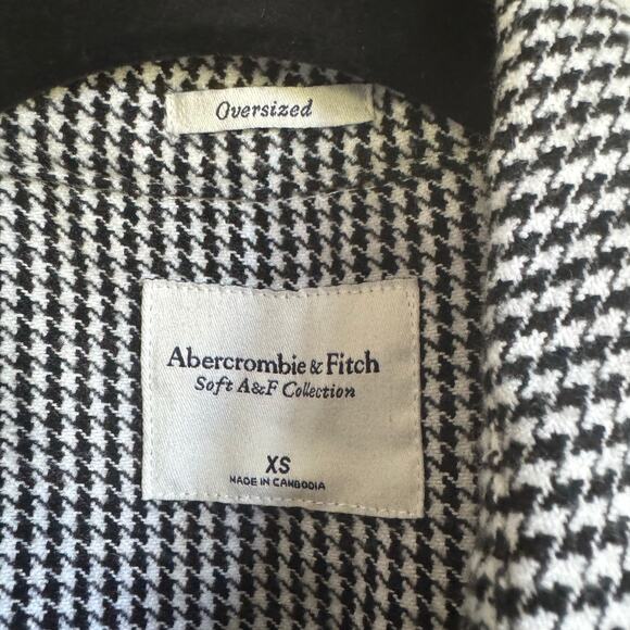 Abercrombie & Fitch Womens Oversize Soft A&F Collection Houndstooth Flannel XS - Picture 4 of 10